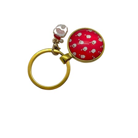 keychain goldplated santapattern and metal santa1